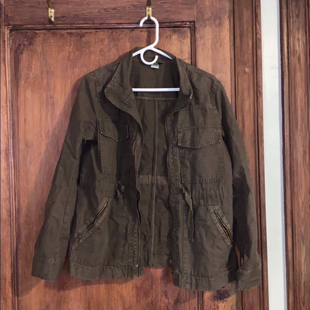 Jcrew women’s green utility jacket, size medium